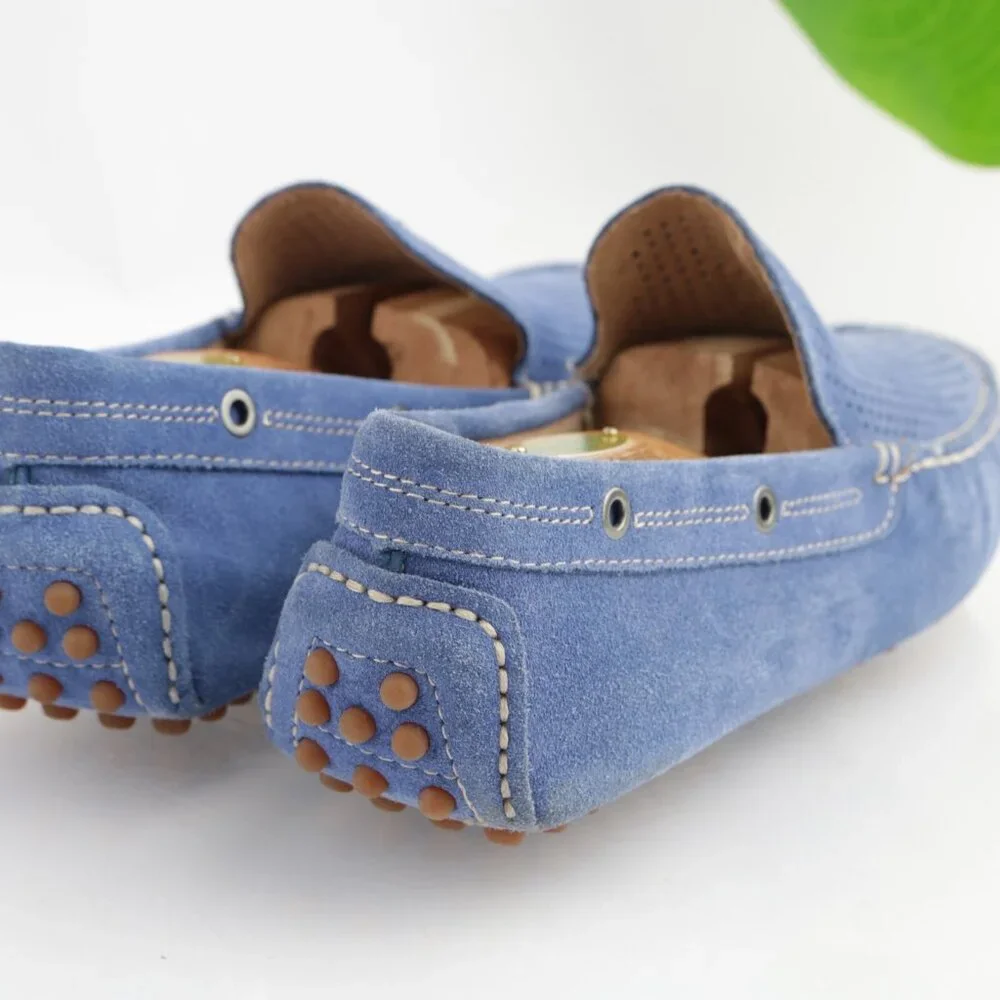 The Rail Mens Morgan Loafers Size 43 9 Blue Suede Moccasin Driving Slip On Shoes